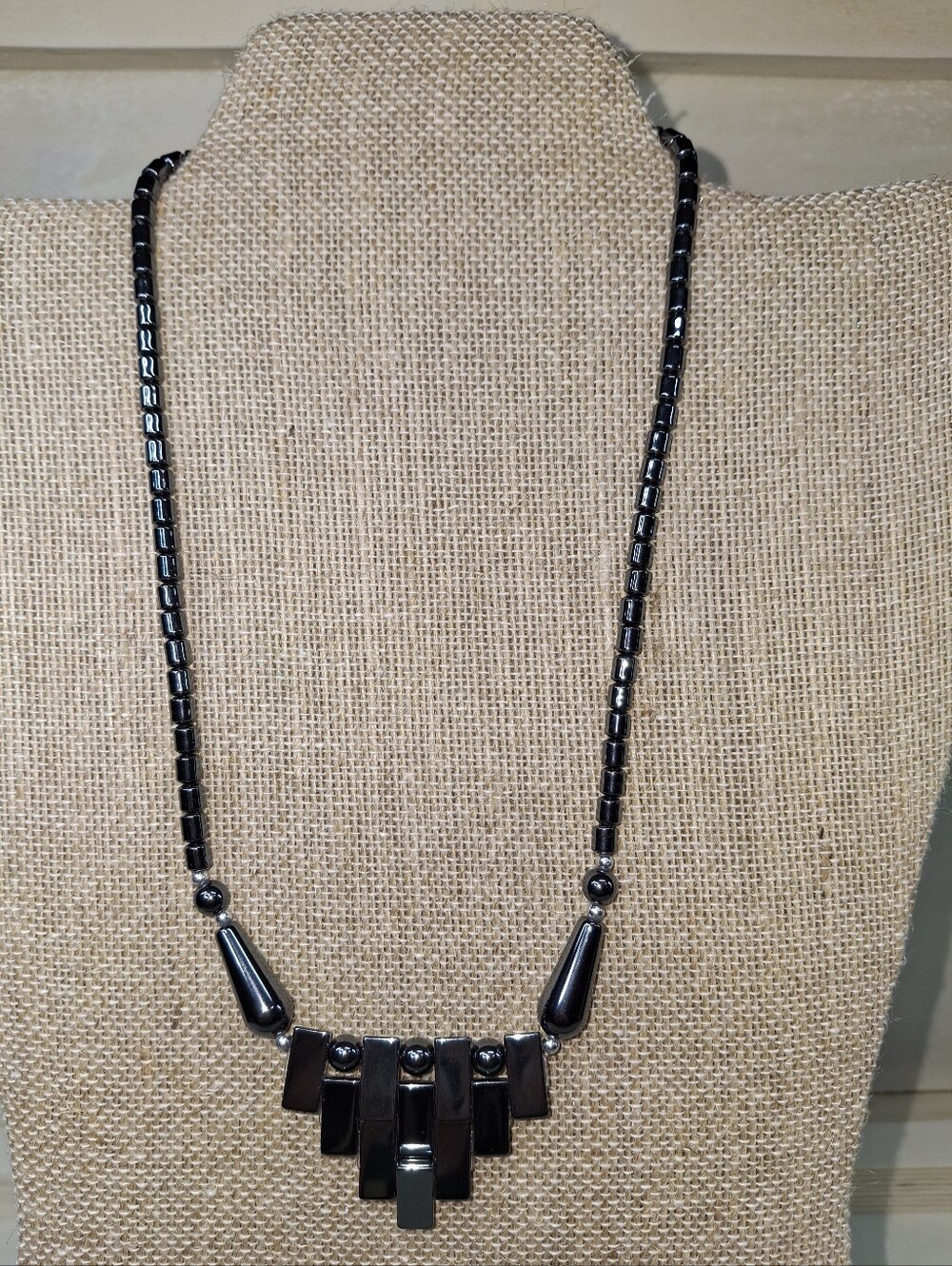 Vintage Black Hematite Necklace